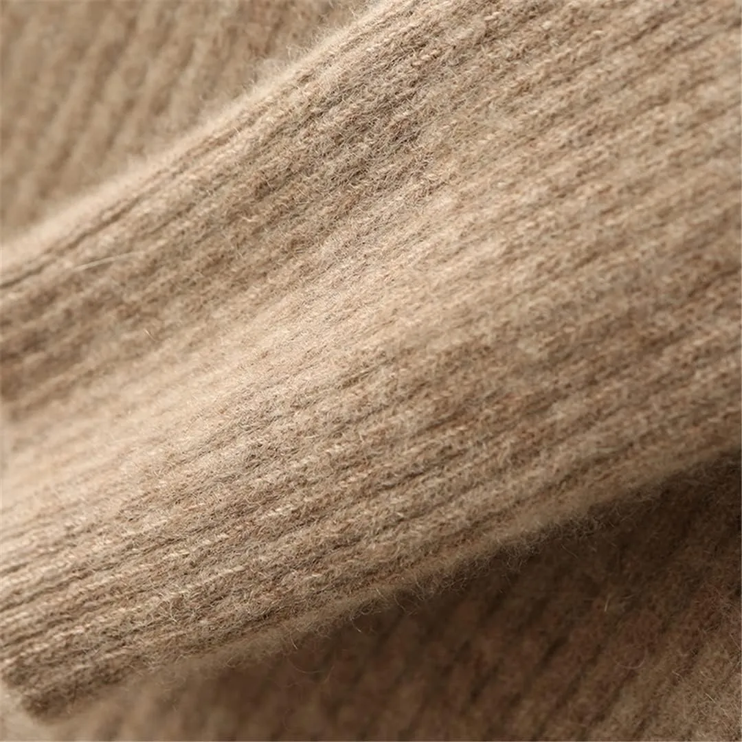 100% Solid Wool Cashmere Long Dress for Women Sexy Soft Warm Knitted Knitwears Ladies Sweater Dress
