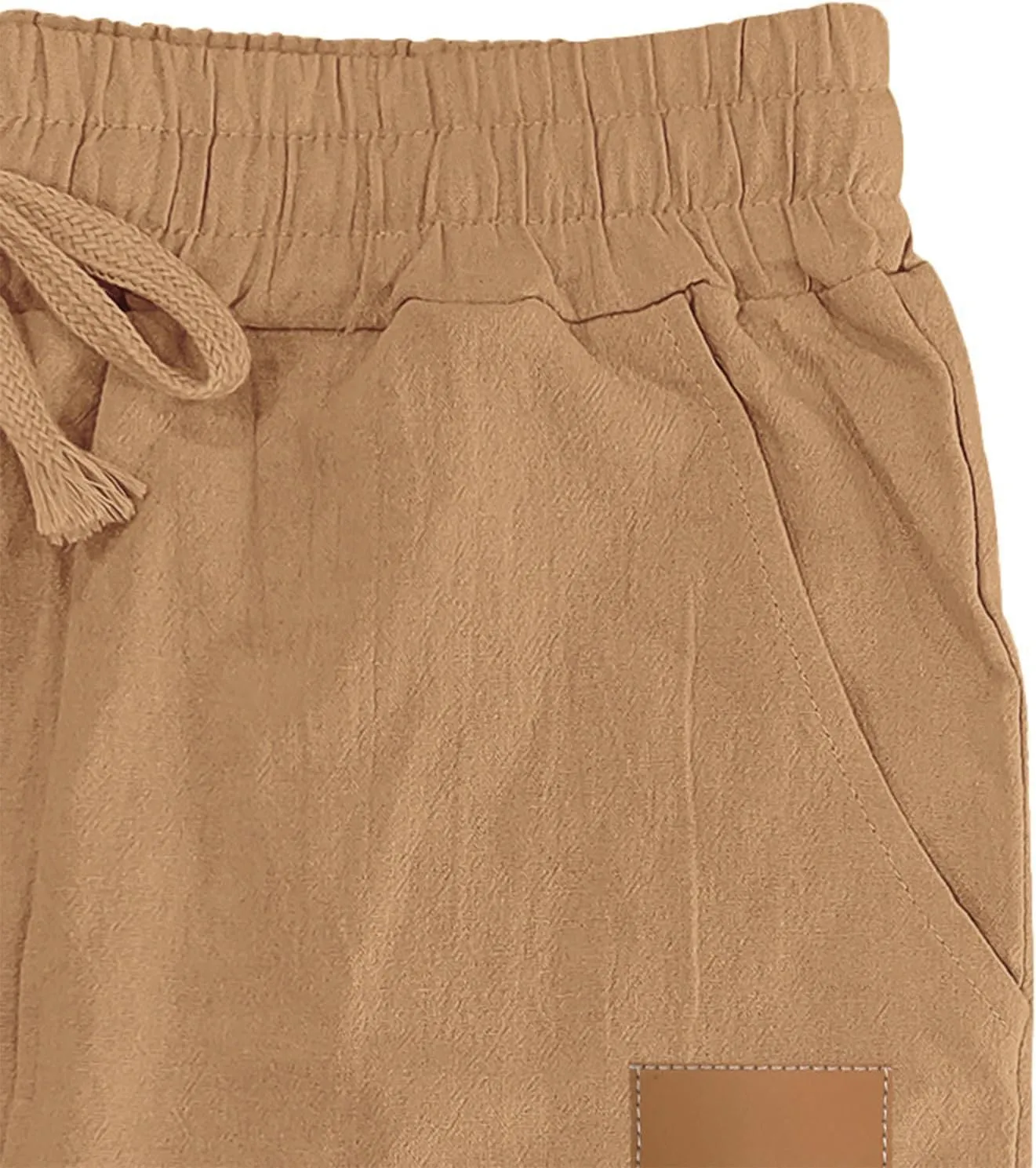 2025 Men's Beach Pants Solid Color Comfortable Breathable Casual Pants