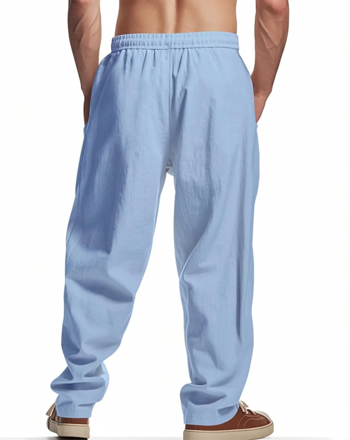 2025 Men's Beach Pants Solid Color Comfortable Breathable Casual Pants