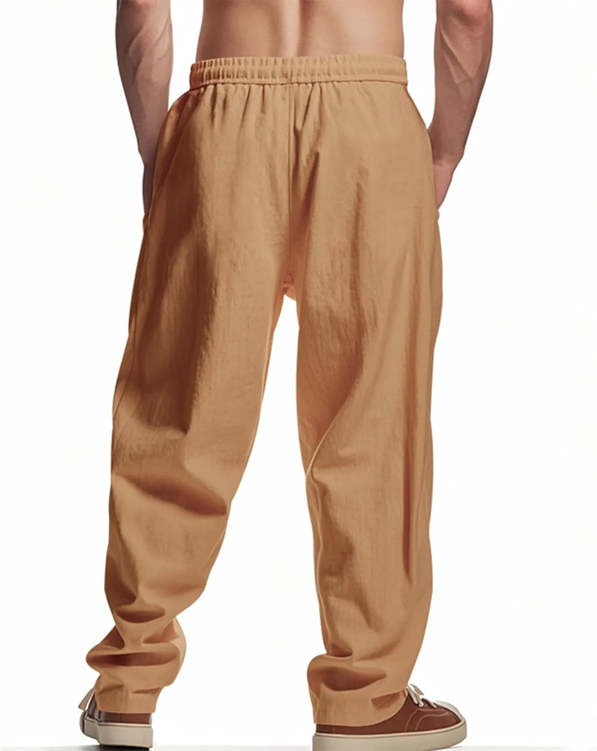 2025 Men's Beach Pants Solid Color Comfortable Breathable Casual Pants