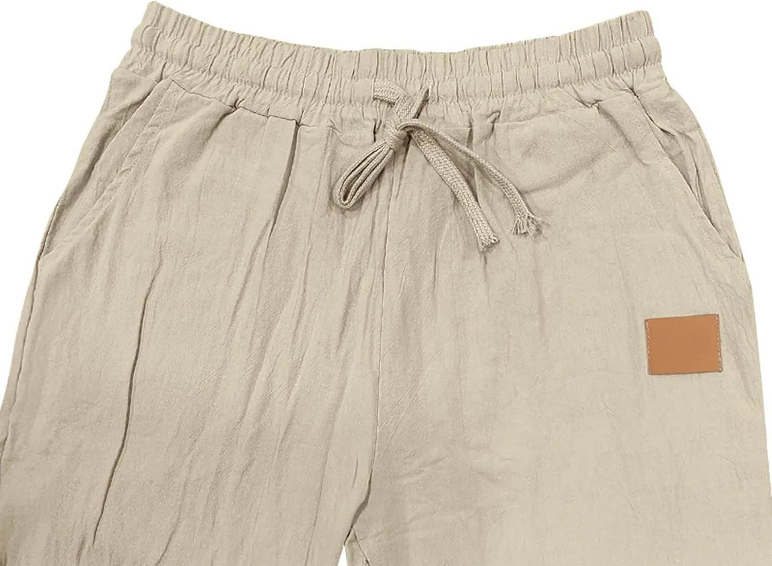 2025 Men's Beach Pants Solid Color Comfortable Breathable Casual Pants