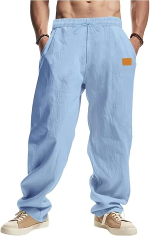 2025 Men's Beach Pants Solid Color Comfortable Breathable Casual Pants