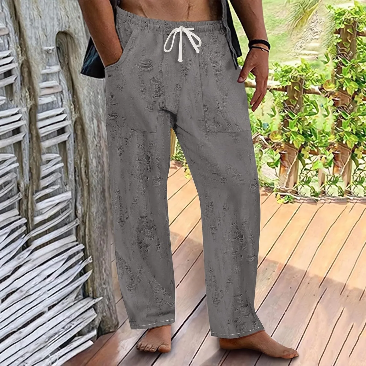 2025 Men's Casual Pants Drawstring Loose Breathable Pants