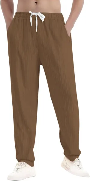 2025 Men's Casual Pants Loose Solid Color Breathable Pants