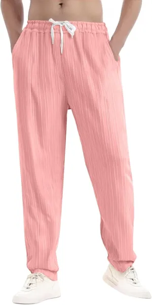 2025 Men's Casual Pants Loose Solid Color Breathable Pants