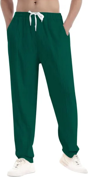 2025 Men's Casual Pants Loose Solid Color Breathable Pants