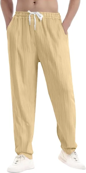 2025 Men's Casual Pants Loose Solid Color Breathable Pants