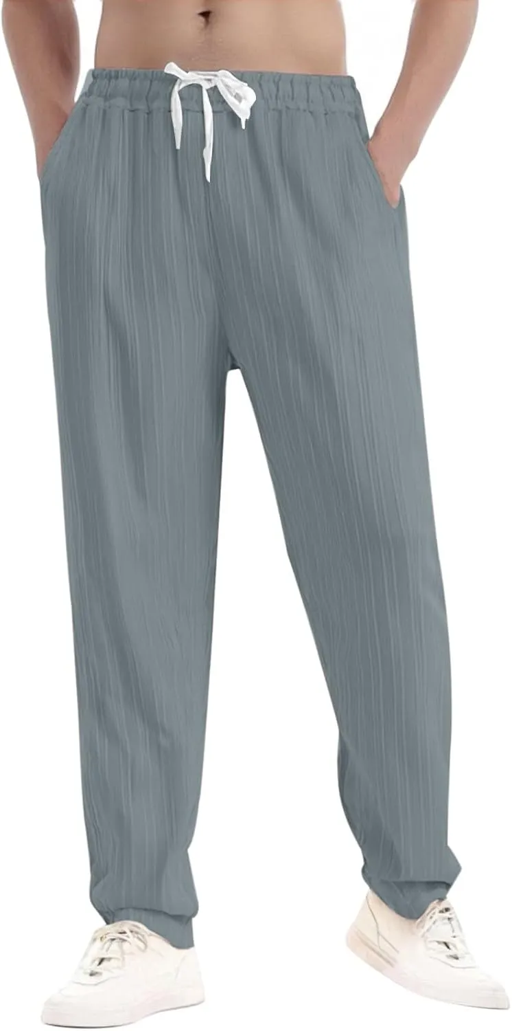 2025 Men's Casual Pants Loose Solid Color Breathable Pants
