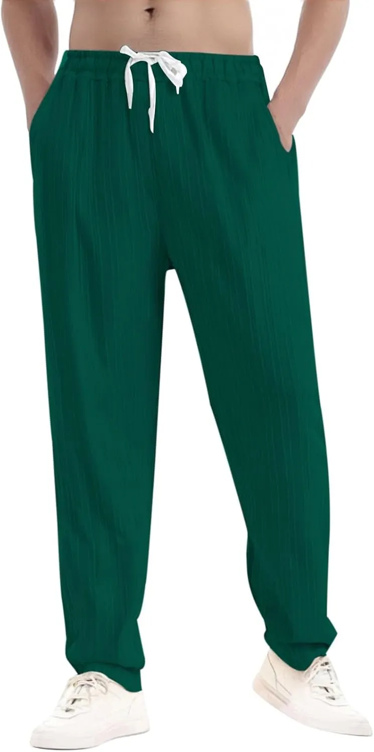 2025 Men's Casual Pants Loose Solid Color Breathable Pants