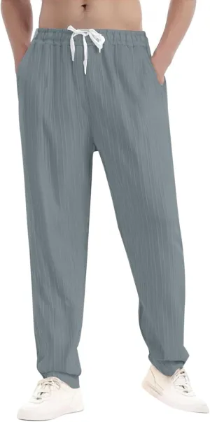 2025 Men's Casual Pants Loose Solid Color Breathable Pants