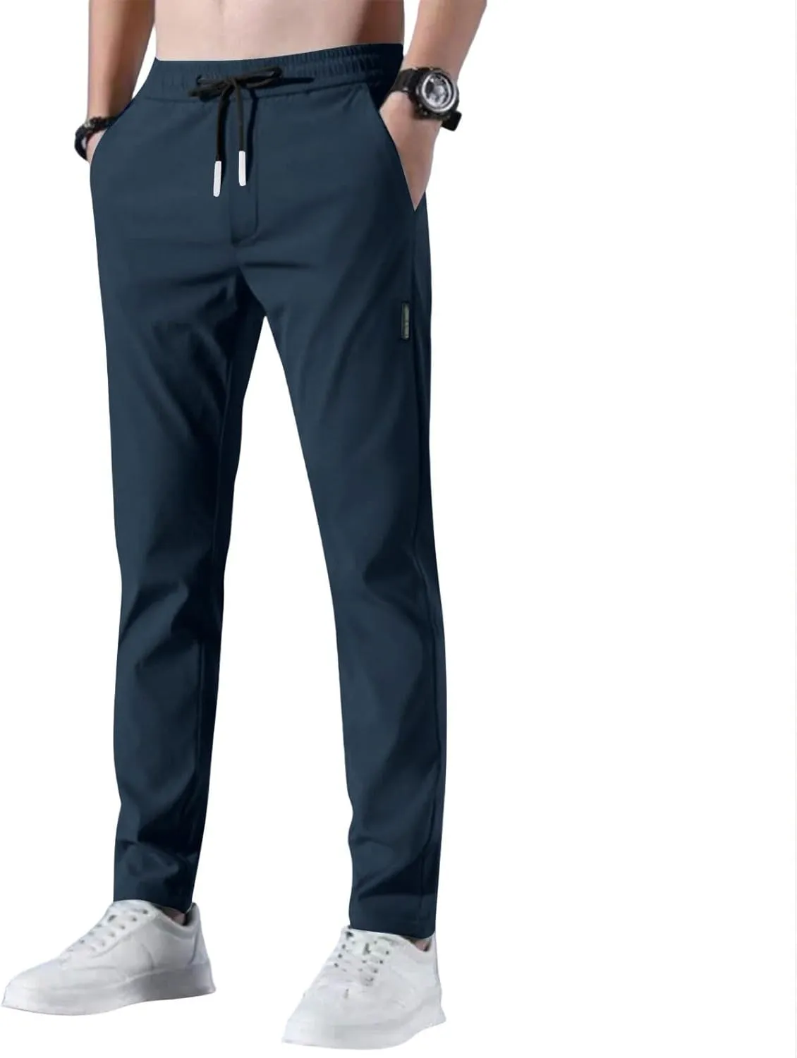 2025 Men's Summer Breathable Elastic Waist Straight Casual Pants