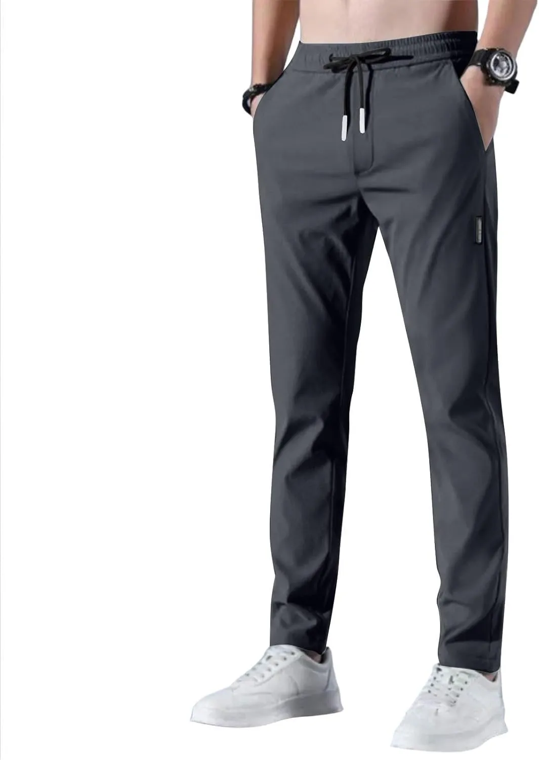 2025 Men's Summer Breathable Elastic Waist Straight Casual Pants