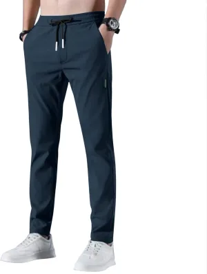 2025 Men's Summer Breathable Elastic Waist Straight Casual Pants