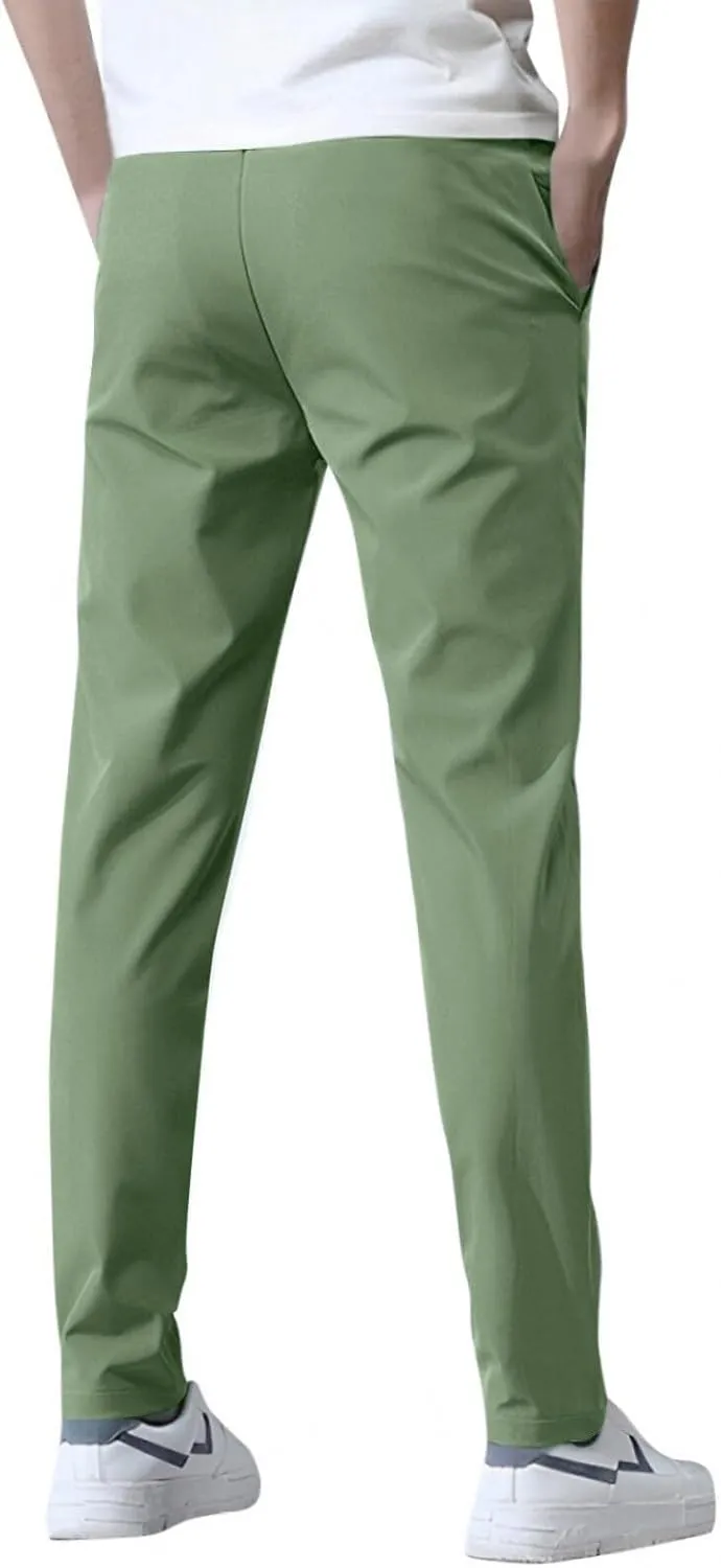2025 Men's Summer Breathable Elastic Waist Straight Casual Pants