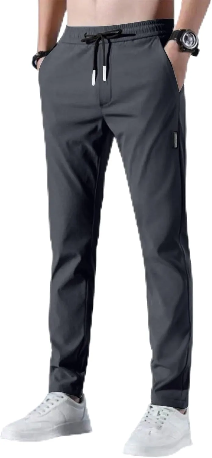 2025 Men's Summer Breathable Elastic Waist Straight Casual Pants