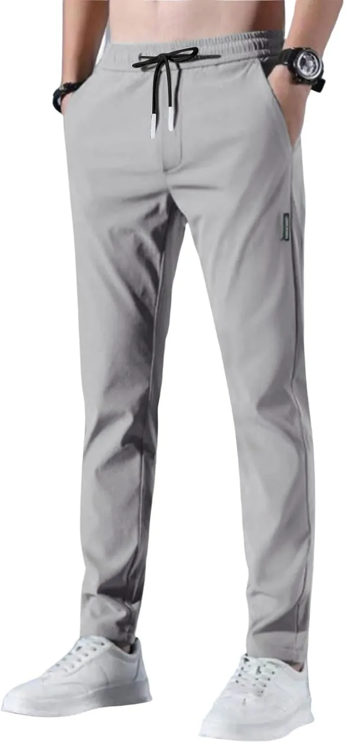 2025 Men's Summer Breathable Elastic Waist Straight Casual Pants