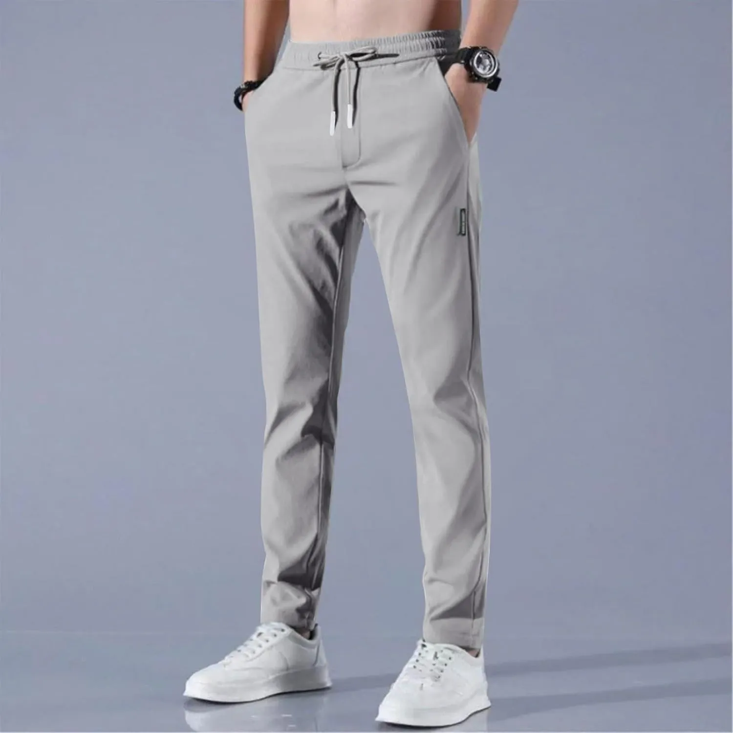2025 Men's Summer Breathable Elastic Waist Straight Casual Pants