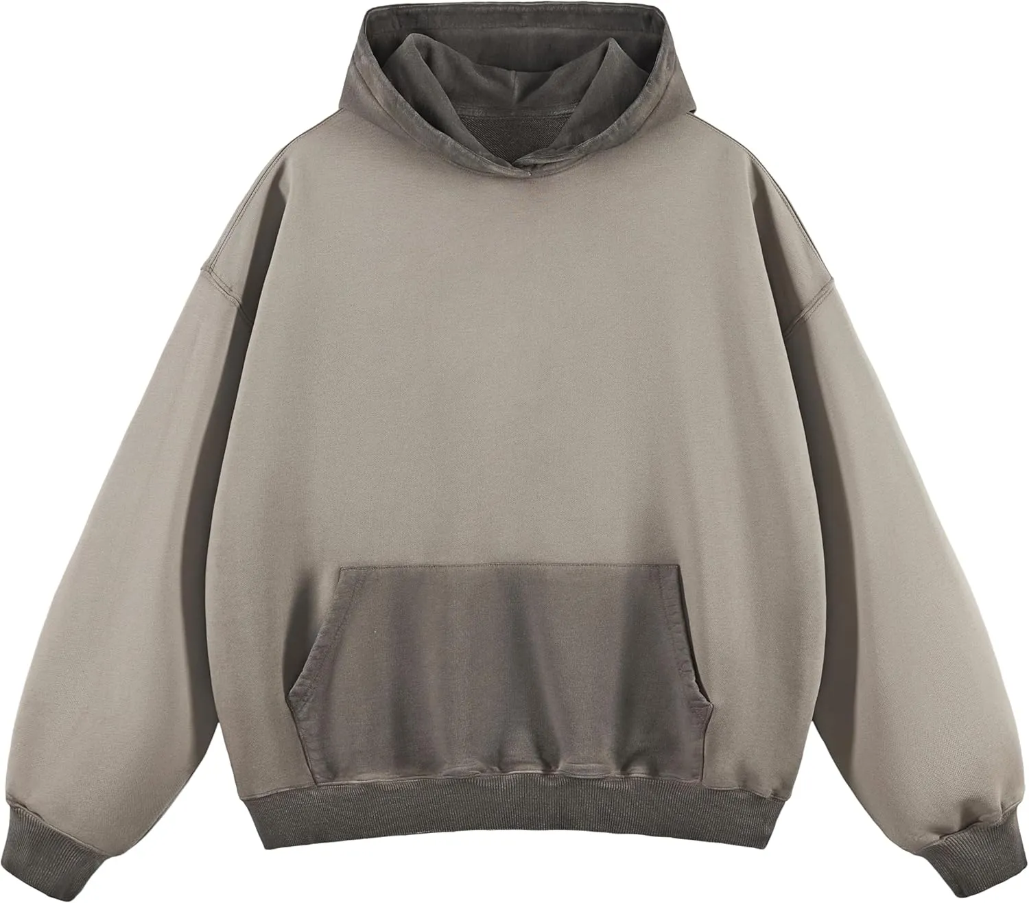 Acid Wash Hoodies  Trendy Vintage Heavyweight Sweatshirt for Men Elastic Ribbed Cuffs and Hem Hoodies Y2k
