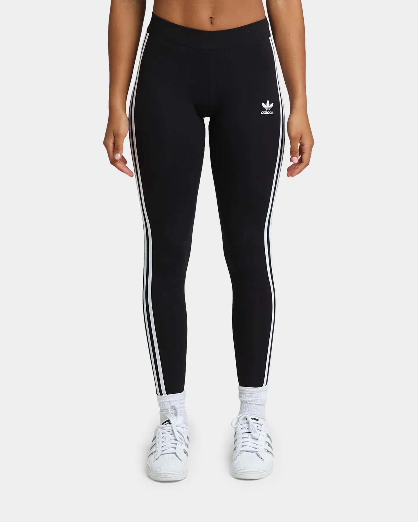 Adidas Women's 3 Stripe Tights Black