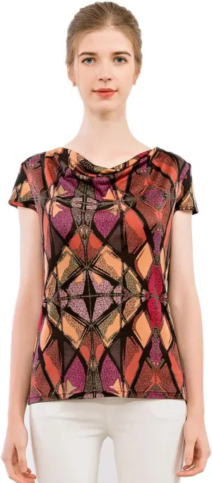 Alexander Silk Women's Pure Mulberry Silk Printed Shirt