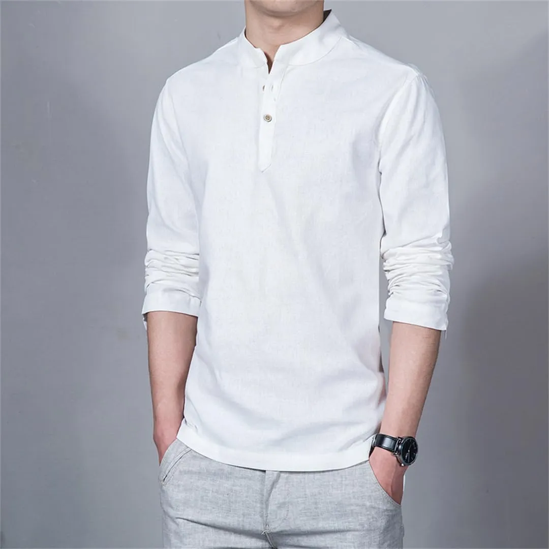 Alloaone Men Shirt Long-Sleeve Casual Shirt Slim Fit Chemise Homme Plus Size