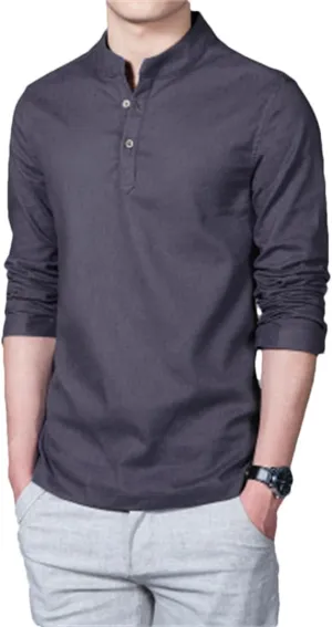 Alloaone Men Shirt Long-Sleeve Casual Shirt Slim Fit Chemise Homme Plus Size