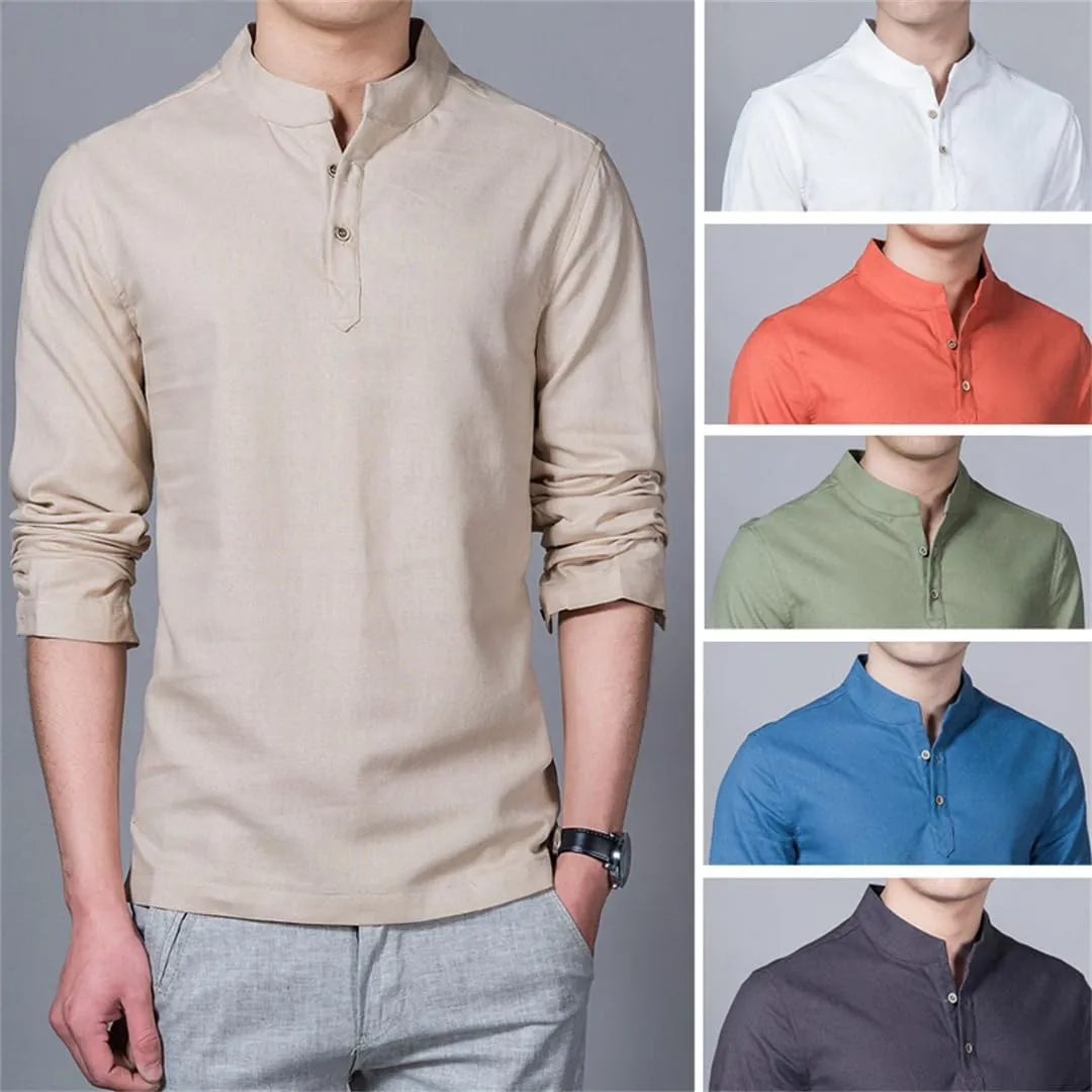 Alloaone Men Shirt Long-Sleeve Casual Shirt Slim Fit Chemise Homme Plus Size