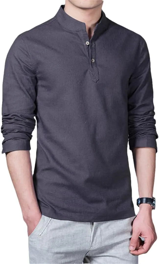 Alloaone Men Shirt Long-Sleeve Casual Shirt Slim Fit Chemise Homme Plus Size