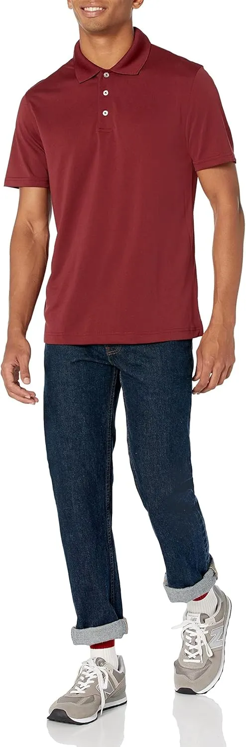 Amazon Essentials Men's Golf Polo Shirt, Short Sleeve, Dri Fit, Slim-Fit, Quick-Dry