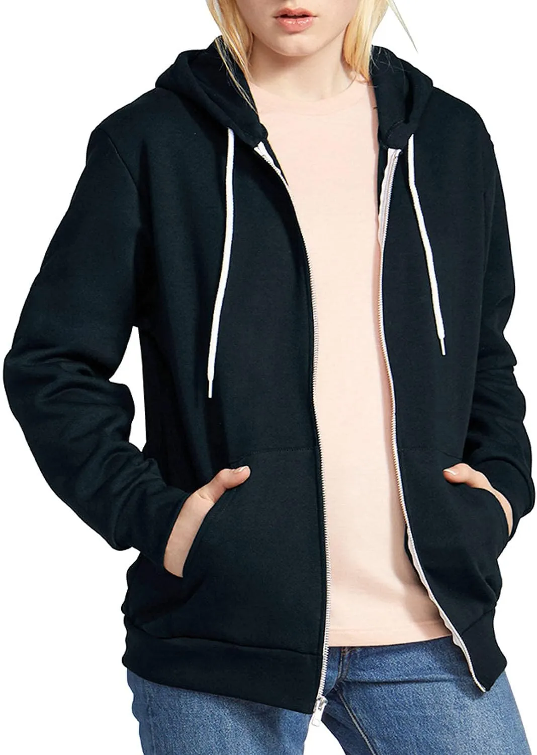 American Apparel F497 Flex Fleece Zip Hoody Black