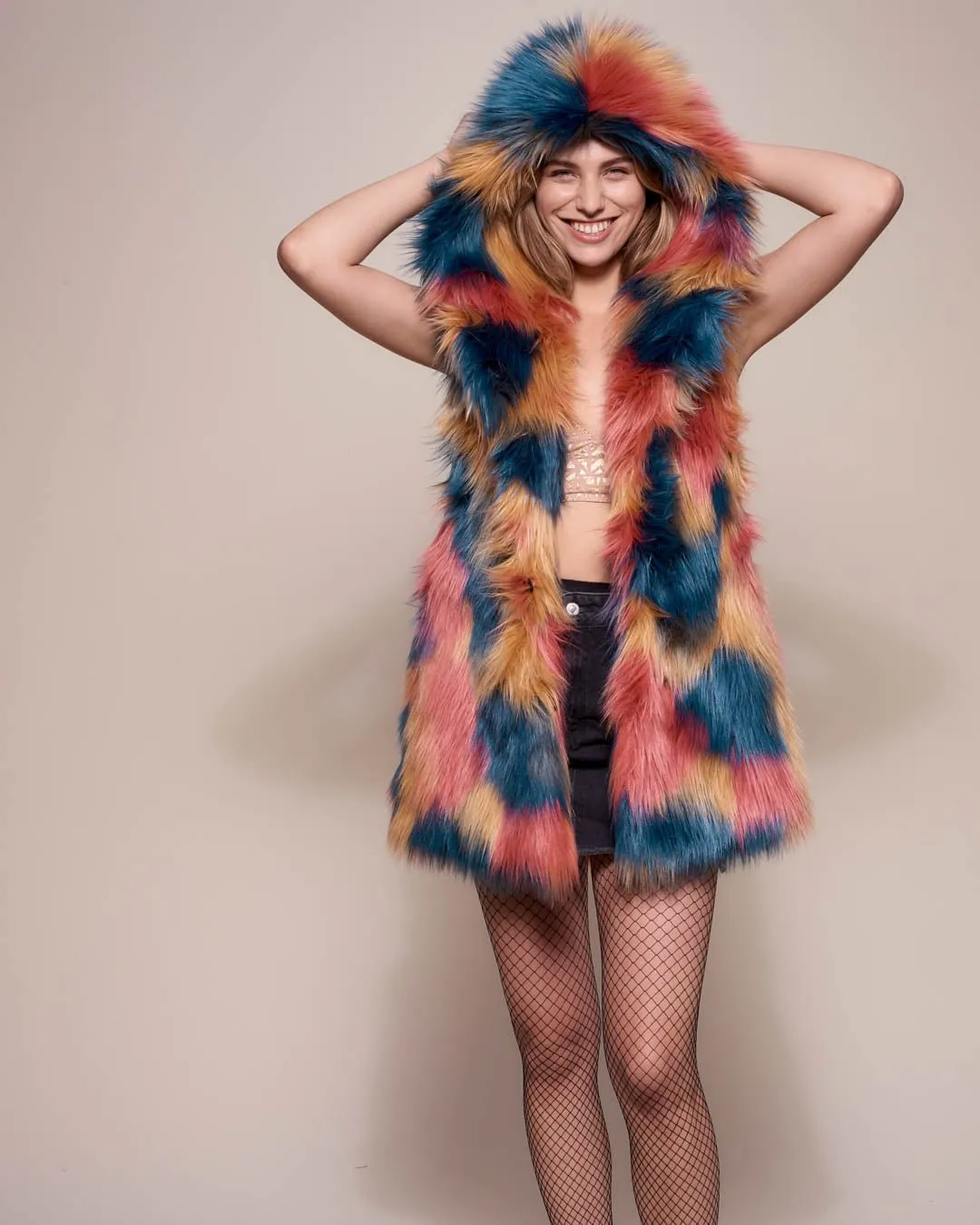 American Swallow Hooded Faux Fur Vest | Women's