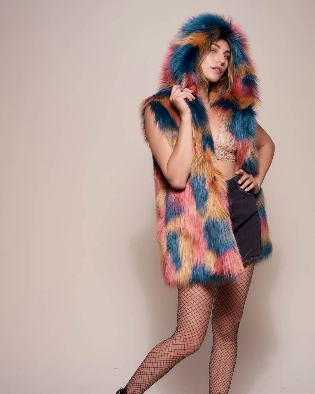 American Swallow Hooded Faux Fur Vest | Women's
