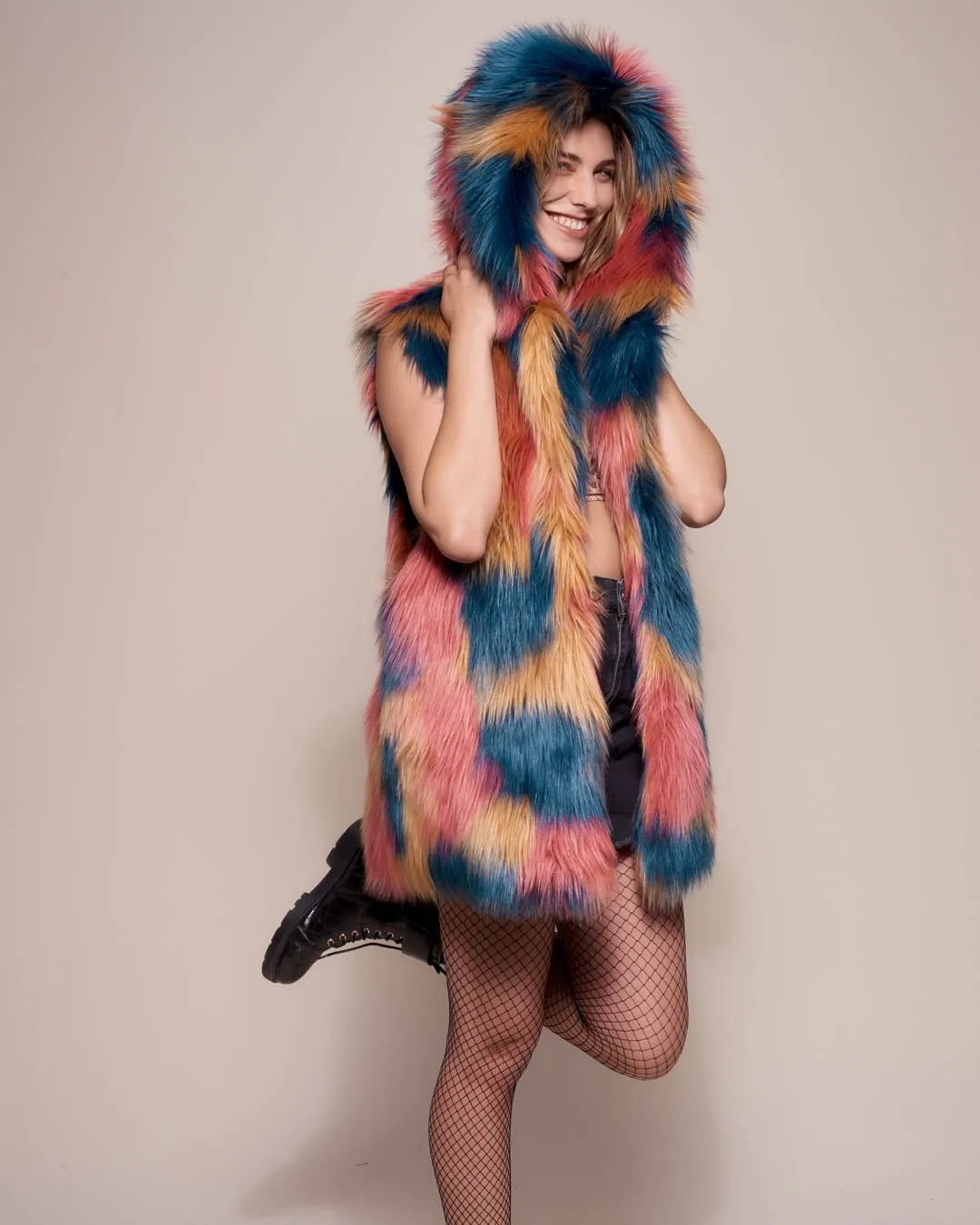 American Swallow Hooded Faux Fur Vest | Women's