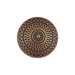 Antique Gold Engraved Design Shank Metal Button for Ethnic Outfits