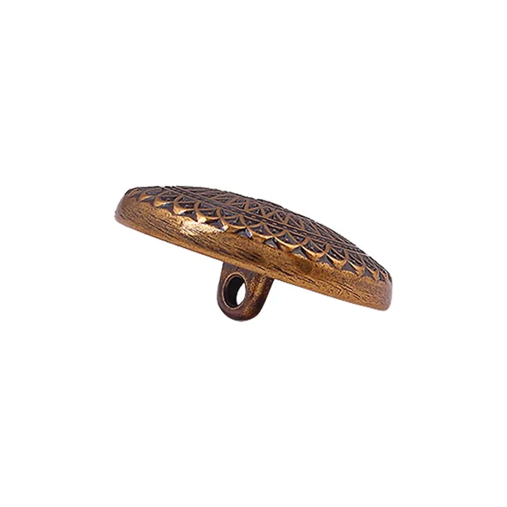 Antique Gold Engraved Design Shank Metal Button for Ethnic Outfits