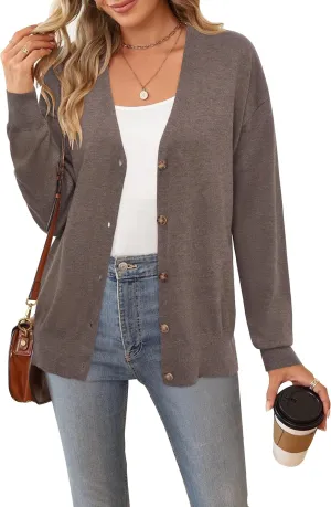 Arach&Cloz Women??s Wool Blend Lightweight Summer Business Casual Cardigan Sweaters