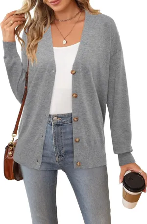Arach&Cloz Women??s Wool Blend Lightweight Summer Business Casual Cardigan Sweaters