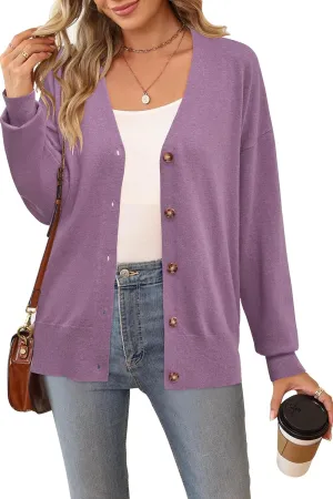 Arach&Cloz Women??s Wool Blend Lightweight Summer Business Casual Cardigan Sweaters