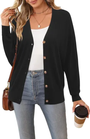 Arach&Cloz Women??s Wool Blend Lightweight Summer Business Casual Cardigan Sweaters