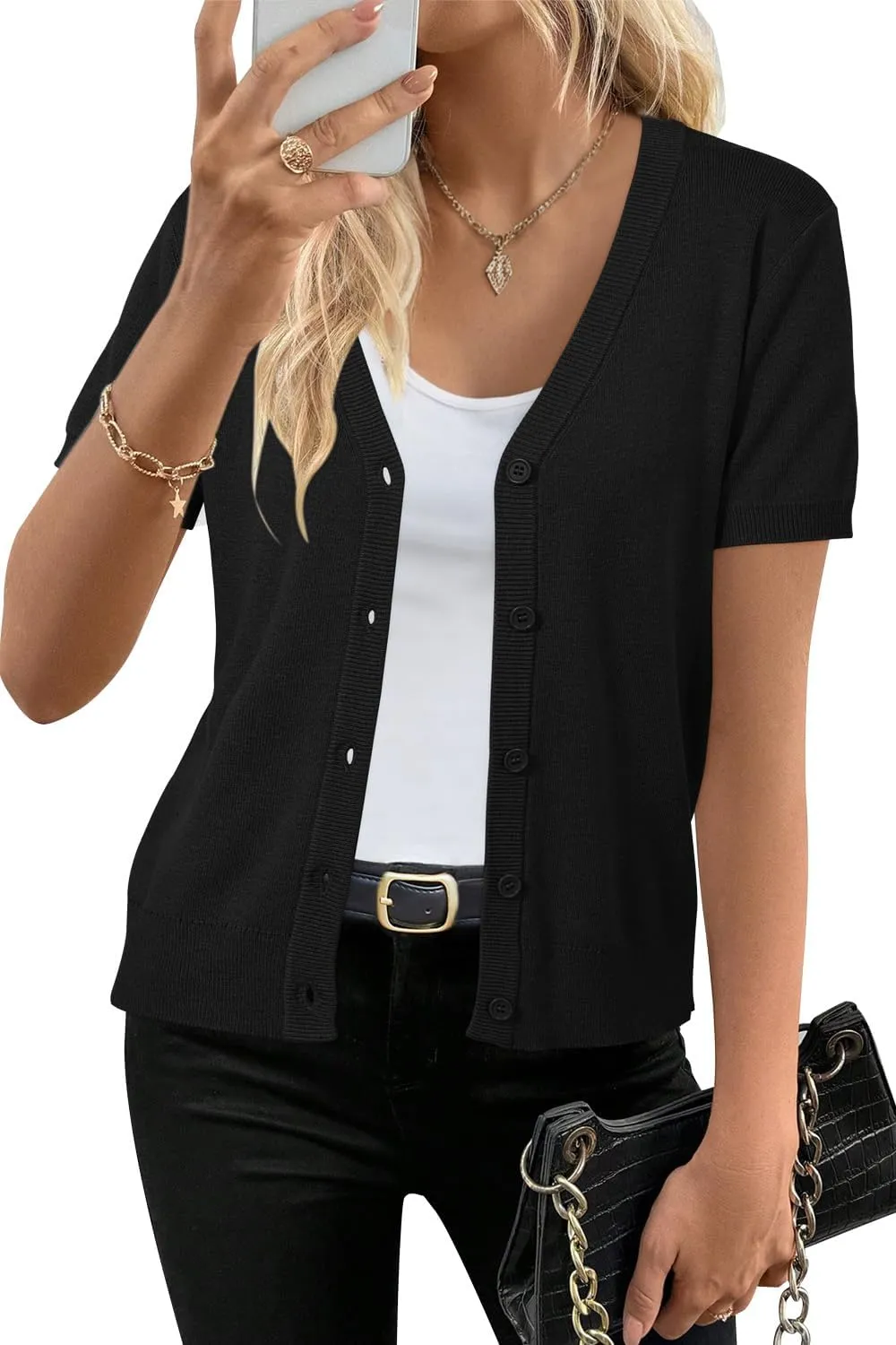 Arach&Cloz Women's Wool Blend Summer Business Casual Cardigan Sweaters 2025