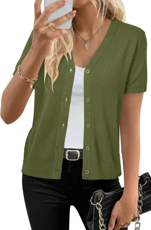 Arach&Cloz Women's Wool Blend Summer Business Casual Cardigan Sweaters 2025