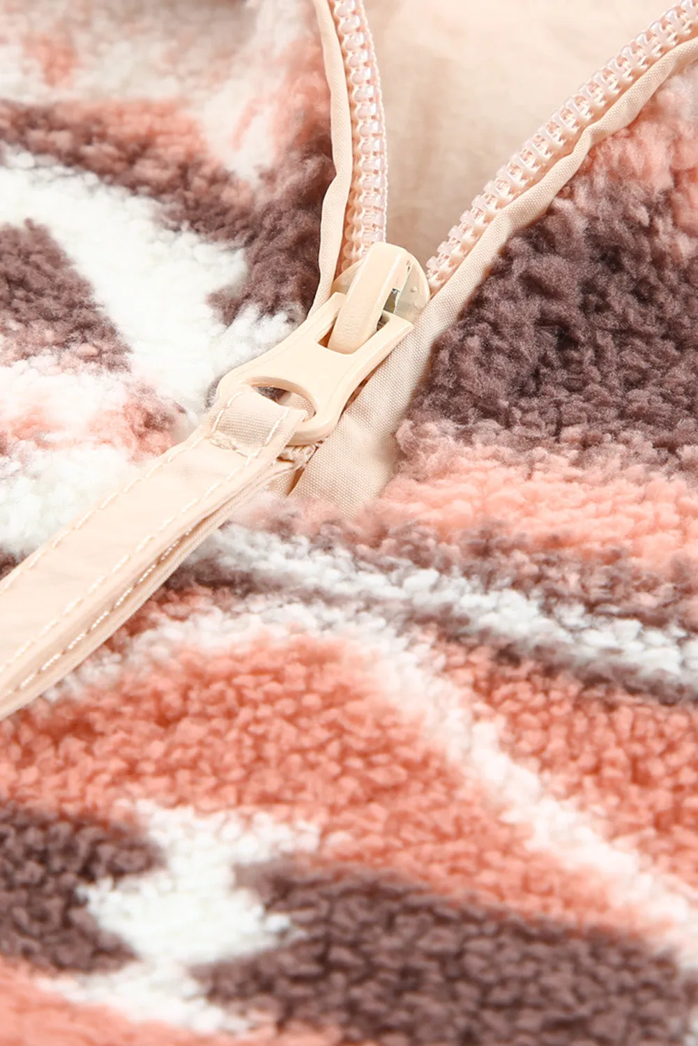 Aztec Zipped Sherpa Pullover Sweatshirt