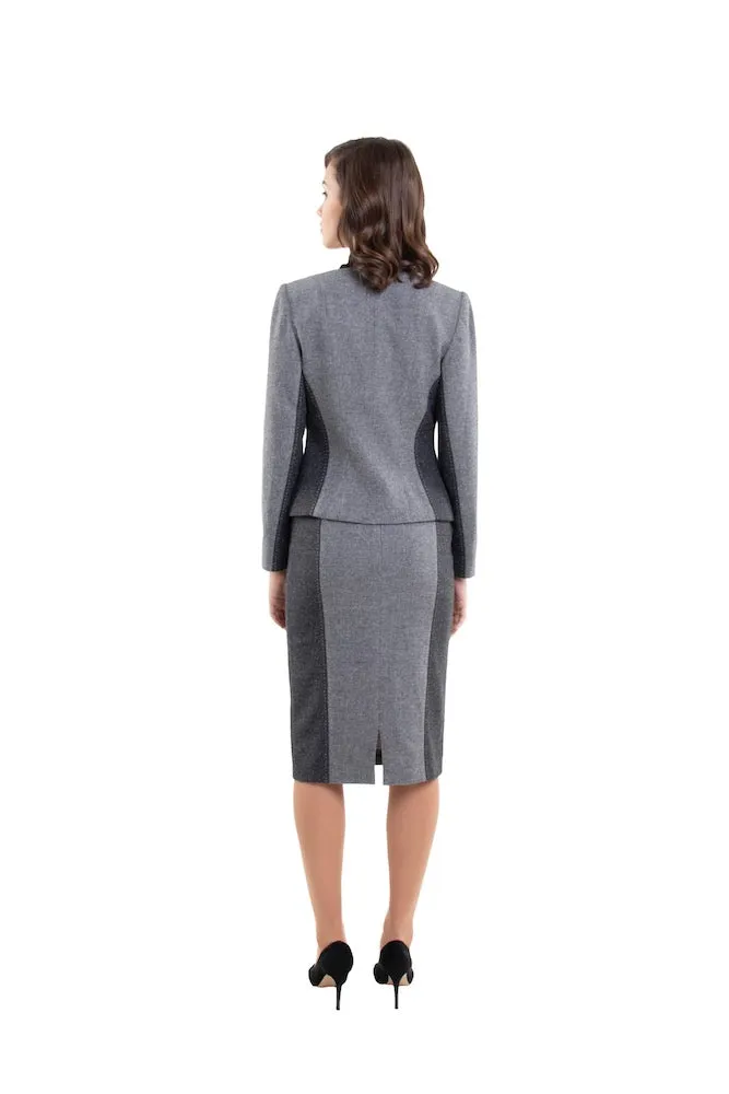 BARBARA TWO TONE GREY SKIRT