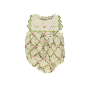 BEBE ORGANIC~ Charlotte romper nostalgia rose