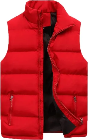 BIFUTON Men's Vest Casual Sleeveless Puffer Vest Puffy Down Jacket Sports Running Vest Travel Winter Coat Windbreaker Outwear