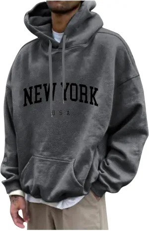Big And Tall Hoodies For Men Loose Printed Hooded Sweatshirt Casual Fashion Sports Sweatshirt