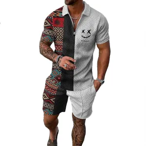 BIRW Mens Short Sets 2 Piece Outfits Polo Shirt Fashion Summer Tracksuits Casual Set Short Sleeve and Shorts Set for Men