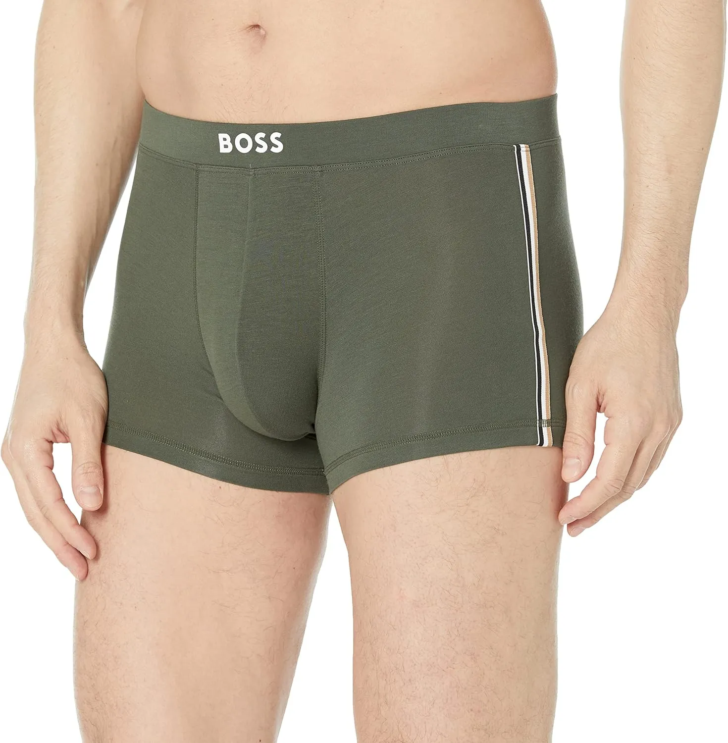 BOSS Men's Tonal Solid Side Stripe Trunk