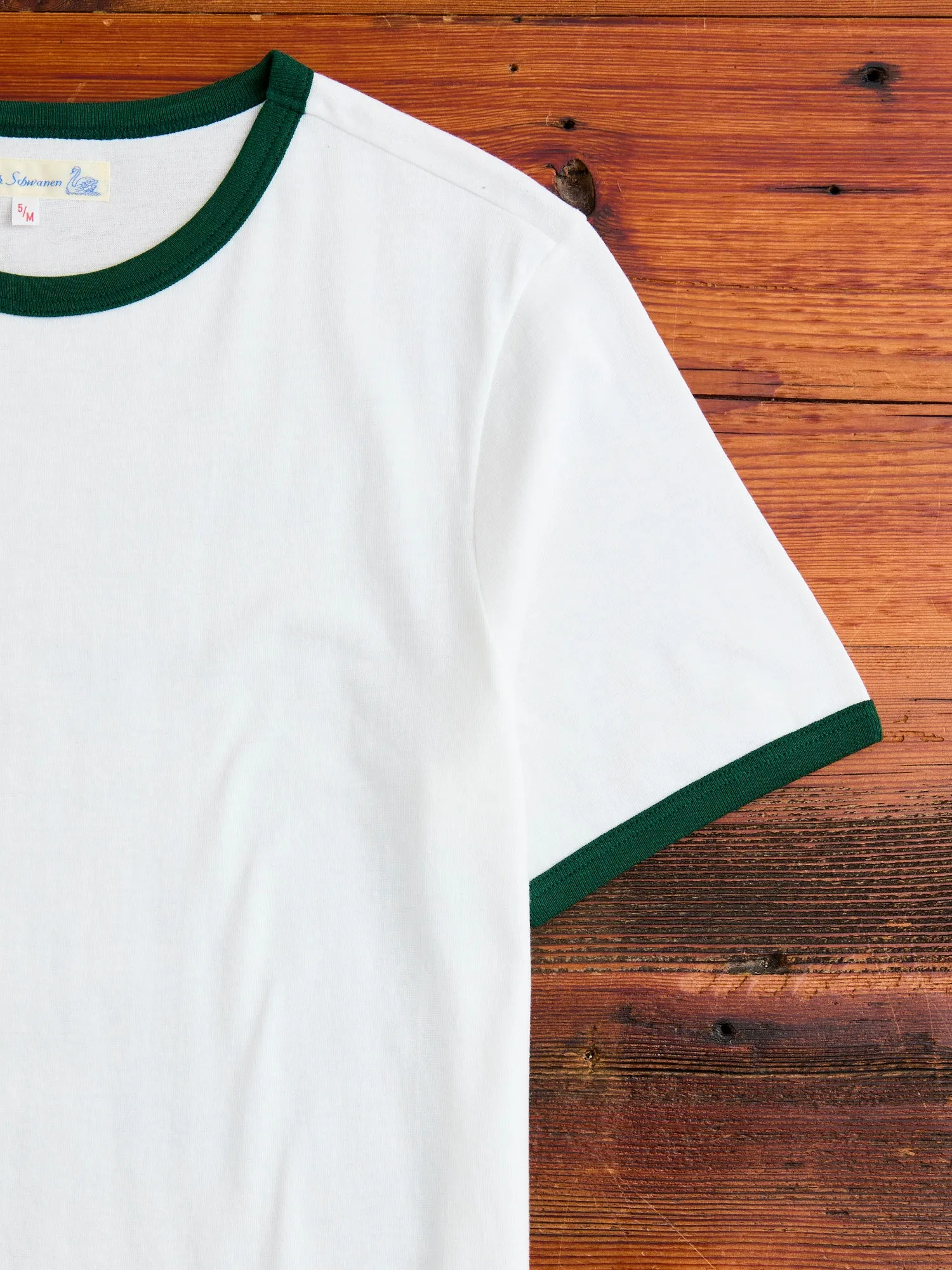 C1950s "Good Originals" 5.5oz Loopwheel T-Shirt in Green/White