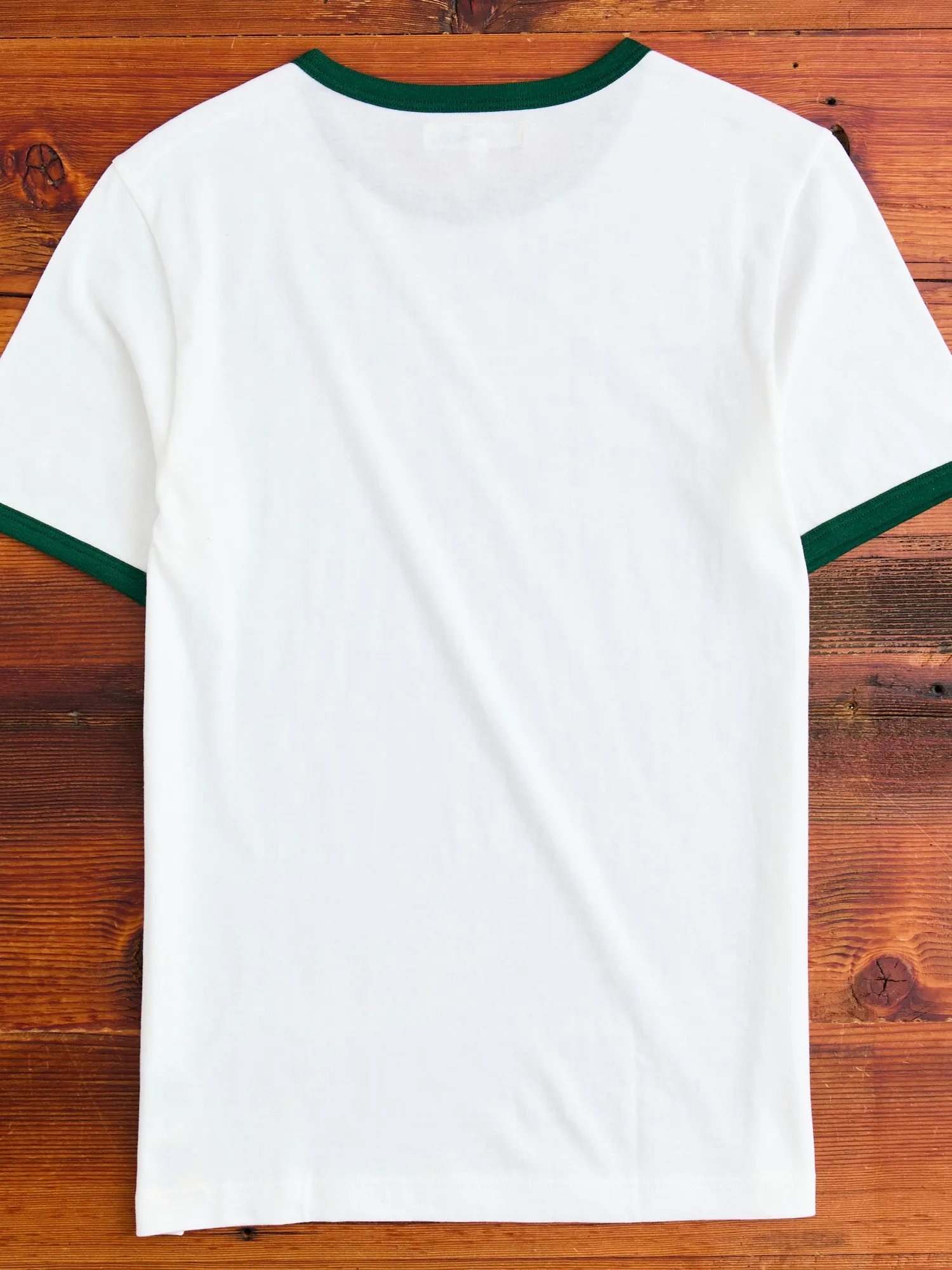 C1950s "Good Originals" 5.5oz Loopwheel T-Shirt in Green/White